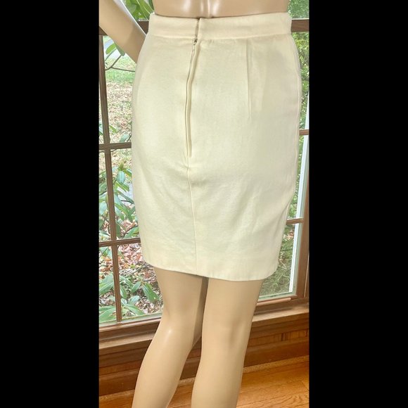 ▪️VTG▪️VALENTINO▪️1980's Ivory Pencil Mini Skirt - Picture 2 of 5